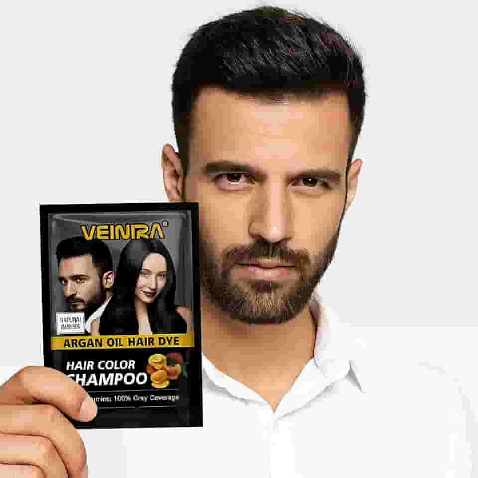 Shampoo Tonalizante Profissional Veinira Preto e Castanho Brilhante Resultado de Salão 1 Sachê (Preto Natural)