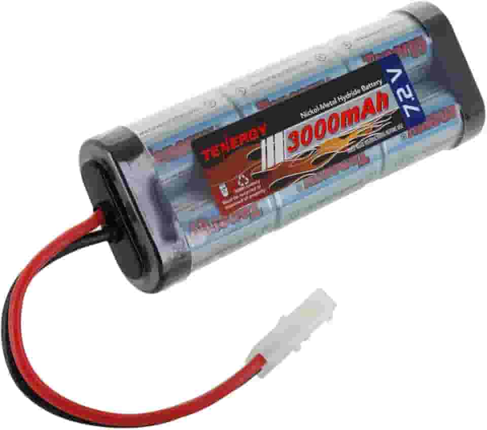 Tenergy Pacote de bateria de 7,2 V alta capacidade 6 células 3000mAh NiMH pacote de bateria plana NiMH, bateria de substituição para carro RC, caminhão RC, tanque RC, barco RC com conector Tamiya