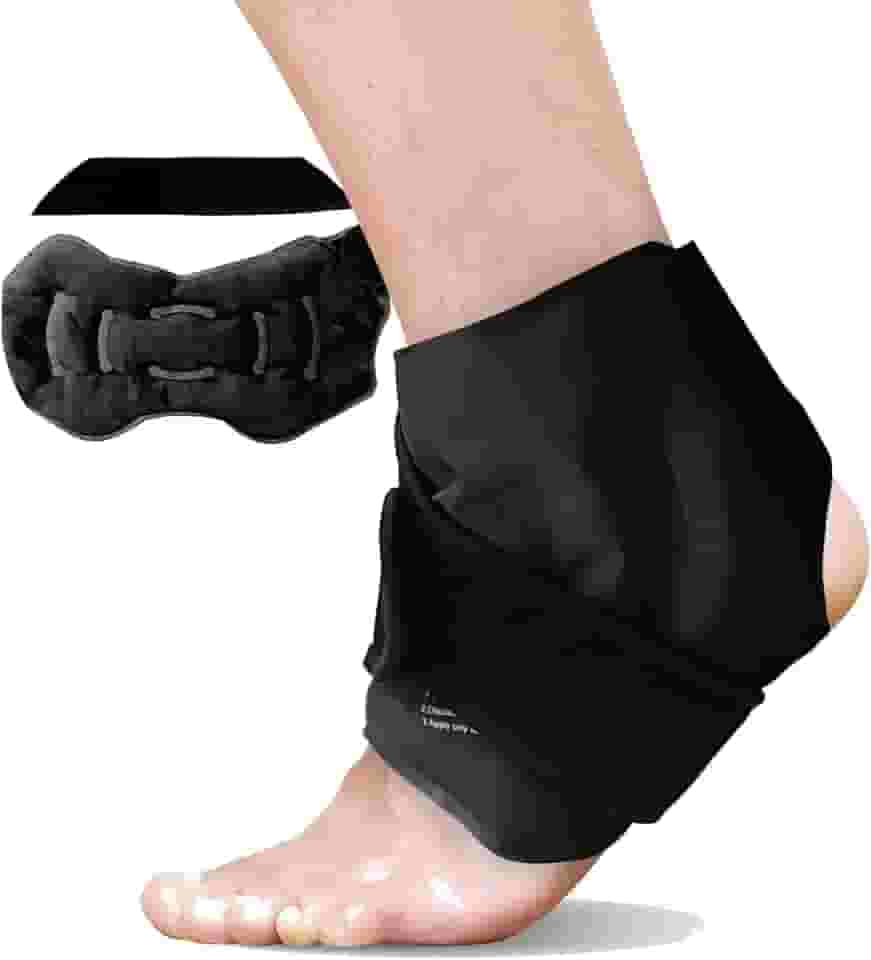 Envoltório De Gelo No Tornozelo Para Inchaço, Bolsa De Gelo Em Gel Reutilizável Para Lesões No Tornozelo, Terapia De Compressa Fria Para Alívio Da Dor Nos Pés, Tendinite De Aquiles, Fascite P