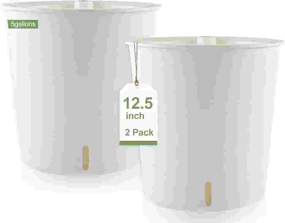 Vasos autoirrigáveis para plantas de interior, design de vaso interno, vaso de flores grande espesso com janela visual de nível de água, pacote com 2 para jardim, pátio, varanda, sala de estar