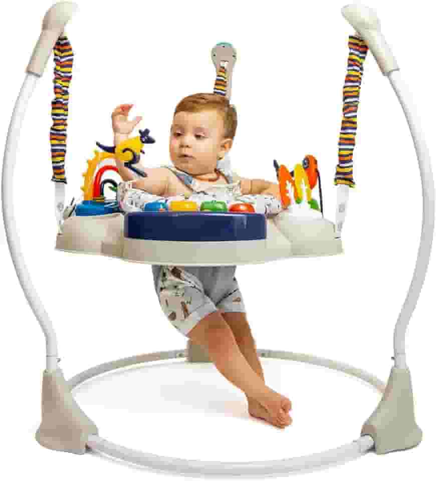 Clingo Jumper Interativo para Bebês com 9 Atividades, Assento Giratório 360°, Altura Ajustável