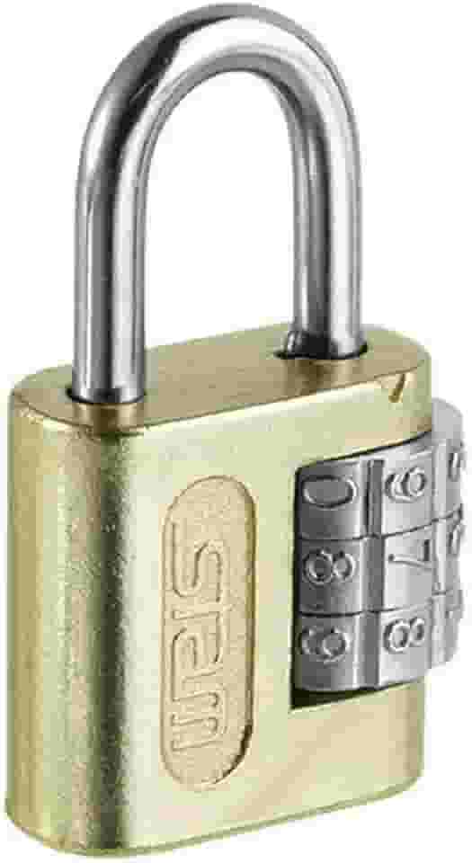 Cadeado Com Segredo Stam 25Mm Dourado Em Aço Profissional