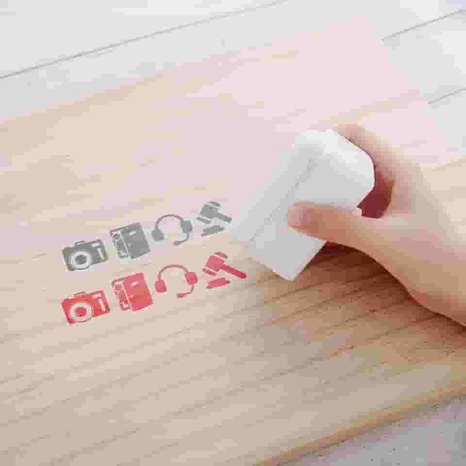 EVEBOT Impressora Jato De Tinta Portátil Printpods Para Camisetas, Caixas, Textura Madeira, Mini Logotipo Personalizado Portátil, Hora, Padrão, Palavra, Código Qr, Bluetooth 4.2 - Preta, Caixa Elega