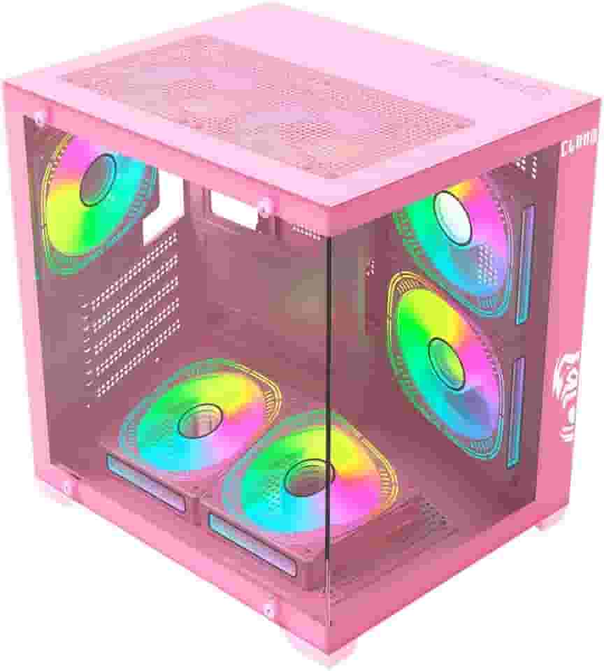 Gabinete Gamer Rosa Aquario Vidro - Candy