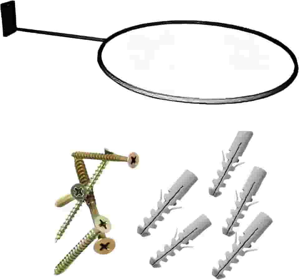 Suporte Bola Pilates ou Suiça Preto + Parafuso e Buchas Reforçado