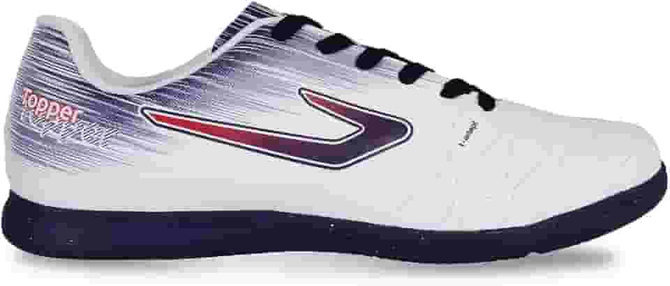 Chuteira Topper Flame Fsal, Branco/Cinza/Vermelho, 42