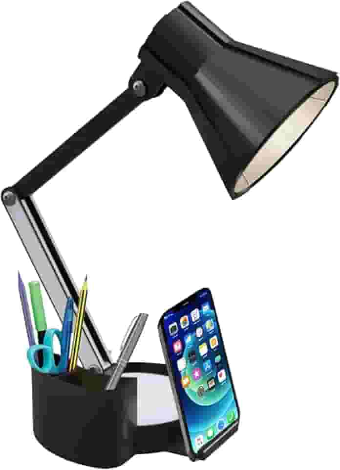 Luminária Articulada de mesa estudo: Modelo Porta Lápis, Caneta E Suporte Celular