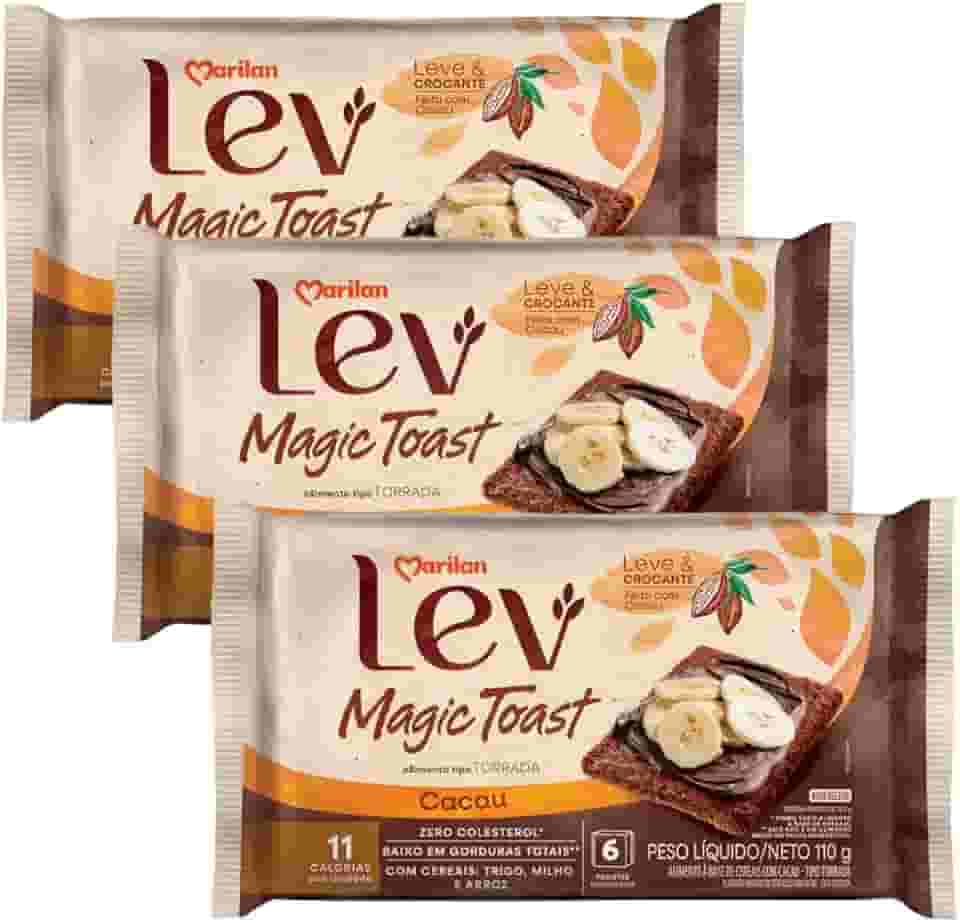 3 Torrada Doce Lev Magic Toast Cacau E Cereais Marilan 110g