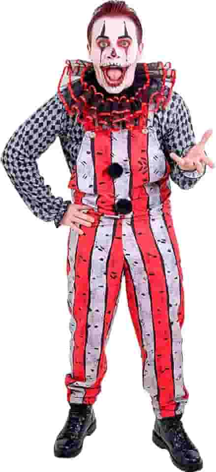 Fantasia Halloween Masculina Adulta Palhaço Assassino Circo do Terror Completa