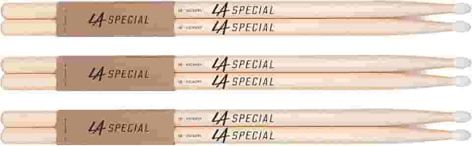 promark Baquetas de bateria LA Specials – Baquetas 5B – Conjunto de baquetas para bateria acústica ou eletrônica – Ponta oval de nylon – Baquetas de bateria de nogueira – Peso e tom consistentes – 3