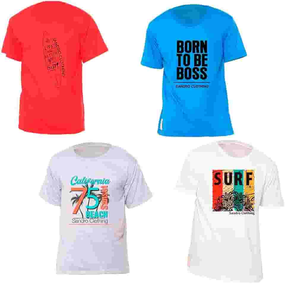 Kit 4 Camisetas Masculinas Diversas Estampas