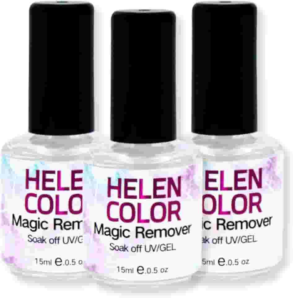 Kit 3 Removedor Esmalte Gel Helen Color Magic Remover Nail