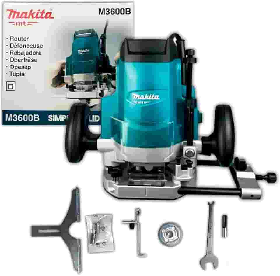 MAKITA Tupia M3600B 12MM 22.000RPM 1650W para Marcenaria + Acessórios Profissional - 110v