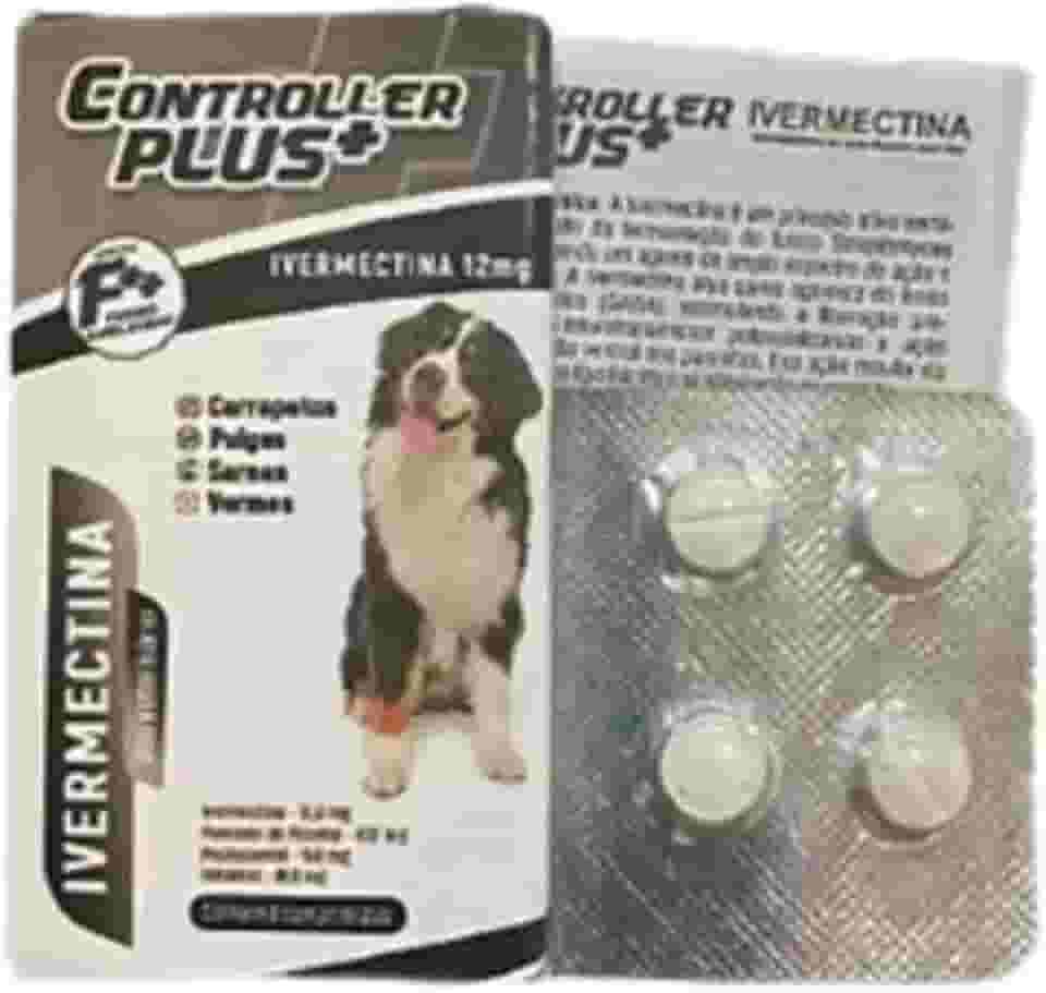Controller Plus - Remédio Anti Pulgas, Carrapatos, Vermes E Sarnas 4 Comp 60kg