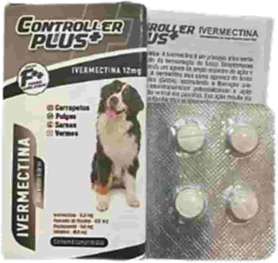 Controller Plus - Remédio Anti Pulgas, Carrapatos, Vermes E Sarnas 4 Comp 60kg