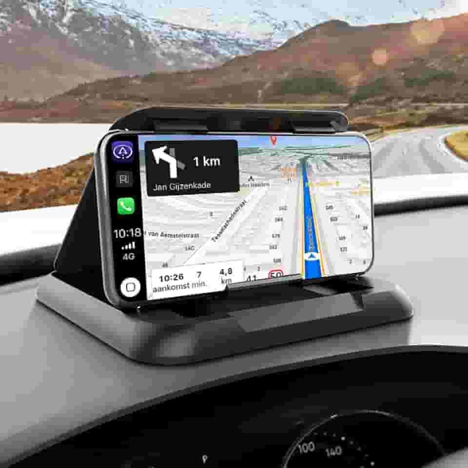 Suporte de celular para carro dobrável, suporte de silicone para vários painéis, suporte de celular para iPhone, Samsung, smartphones Android, dispositivos GPS e muito mais, preto