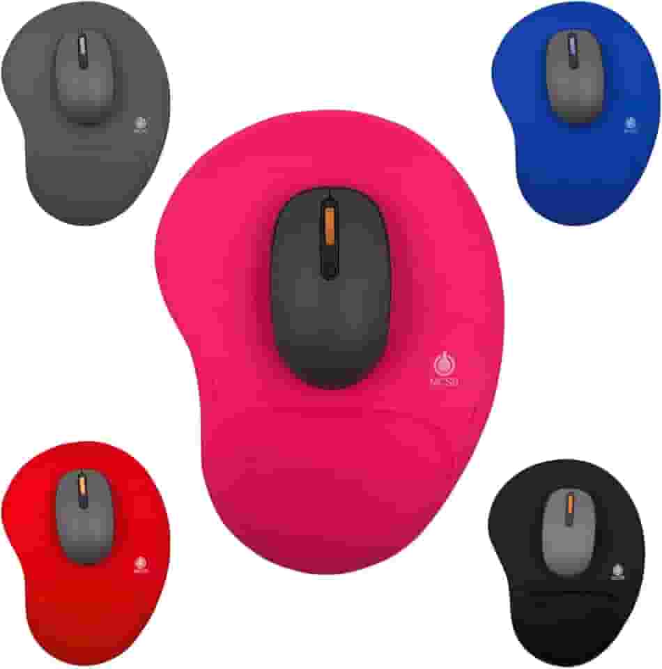 Mcsb Mousepad Ergonomico Com Apoio De Punho Descanso Conforto Espuma Macio Home Office Escritório Antiderrapante Base Gamer (Rosa)