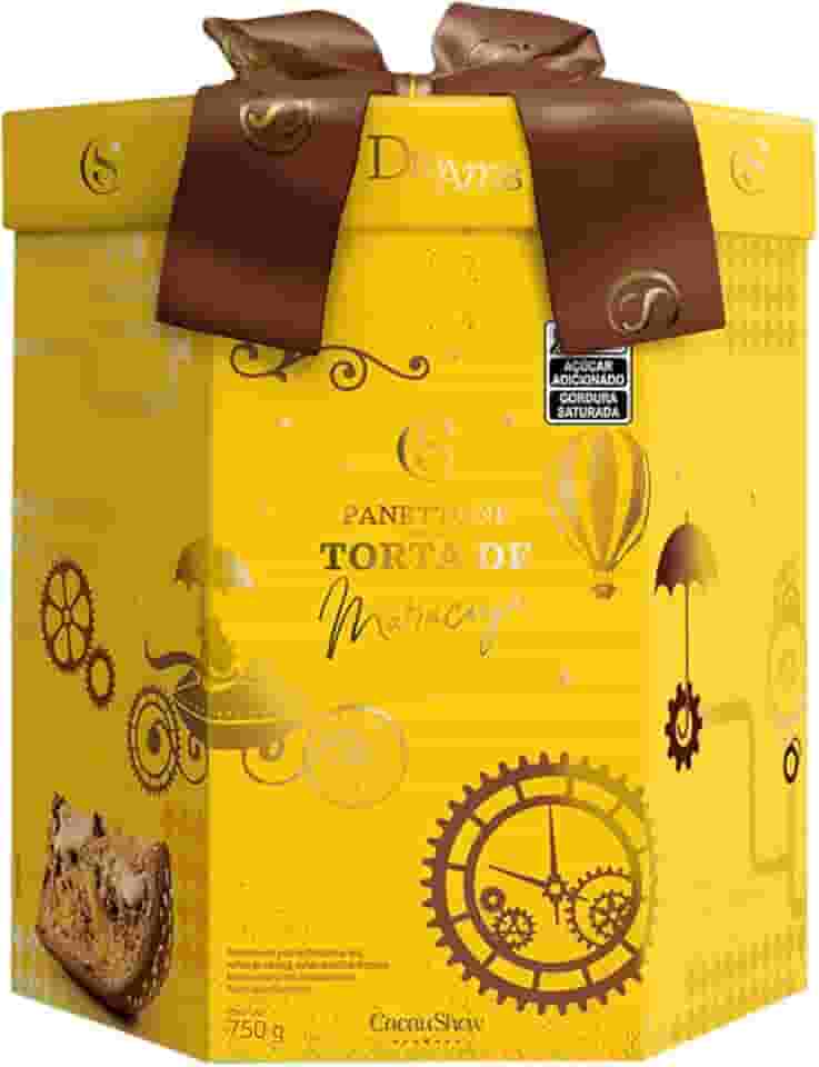Panetone Dreams Torta de Maracujá Cacau Show Recheio Duplo Recheio de Trufa Branca e Maracujá e conta com gostas de chocolates 750g