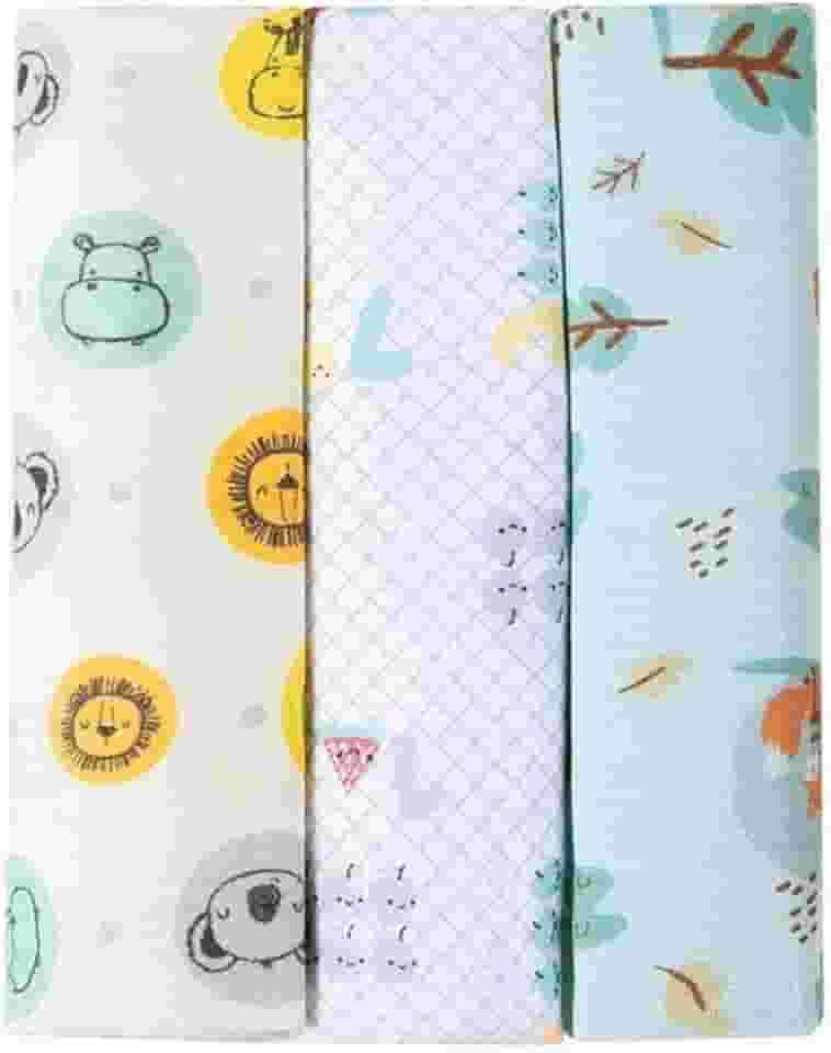 Kit 3 Cueiros Papi Flanelado 1,0x0,8m Estampado Neutro Verde