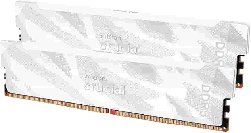 Crucial Kit Pro DDR5 RAM 32GB (2x16GB), 6400MHz CL32, Overclocking Desktop Gaming Memory, Intel XMP 3.0 e AMD Expo compatível, branco - CP2K16G64C32U5W