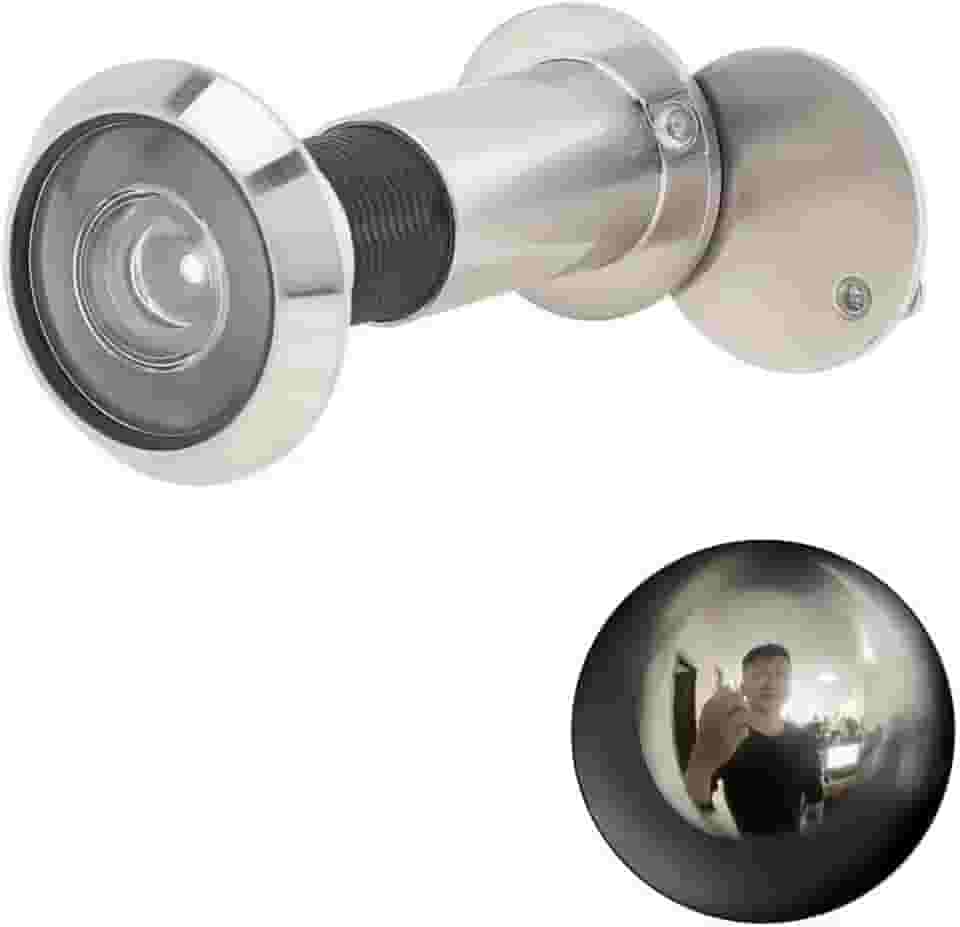 Olho Mágico para Porta Soprano em Latão Cromado – Visor de Segurança, Instalação Fácil, Alta Durabilidade – Cor Prata