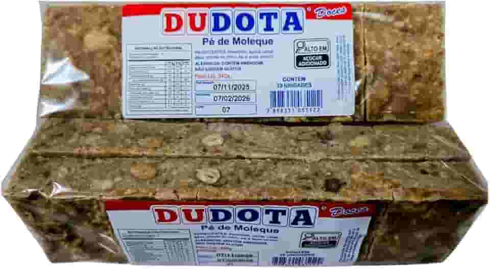 Dudota Doces, PÉ DE MOLEQUE, PAÇOCA DE AMENDOIM CASEIRO DUDOTA C/ 10un 340g