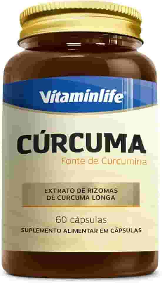 Suplemento Vitamínico Vitaminlife Cúrcuma - Extrato de Rizomas Curcuma longa - 60 Cápsulas
