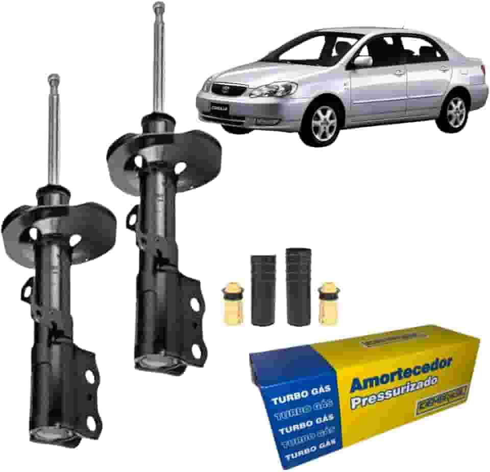 Par Amortecedor Dianteiro Corolla 2003 a 2019 + Kit Batente e Coifa