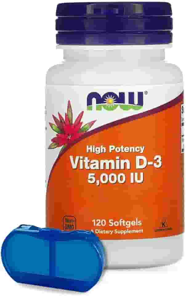 Vitamina D.3 Now Foods 120 Softgels + Porta Cápsulas
