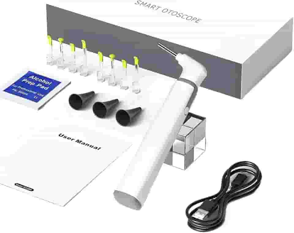 Fone de ouvido sem fio com câmera, visão dupla, fone de ouvido WiFi de 3,9 mm com resolução 720p HD e 6 luzes LED, adequado para crianças e adultos. (WHITE)