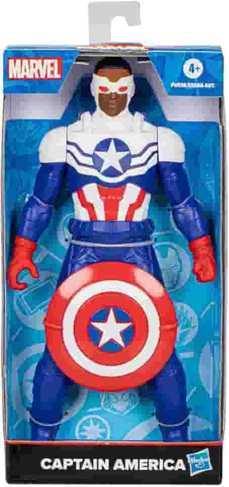 Marvel, Action Figure, Capitão América com Escudo, Mighty Hero Series - Brinquedo de Herói com 22,5 cm, Articulado - A partir de 4 Anos