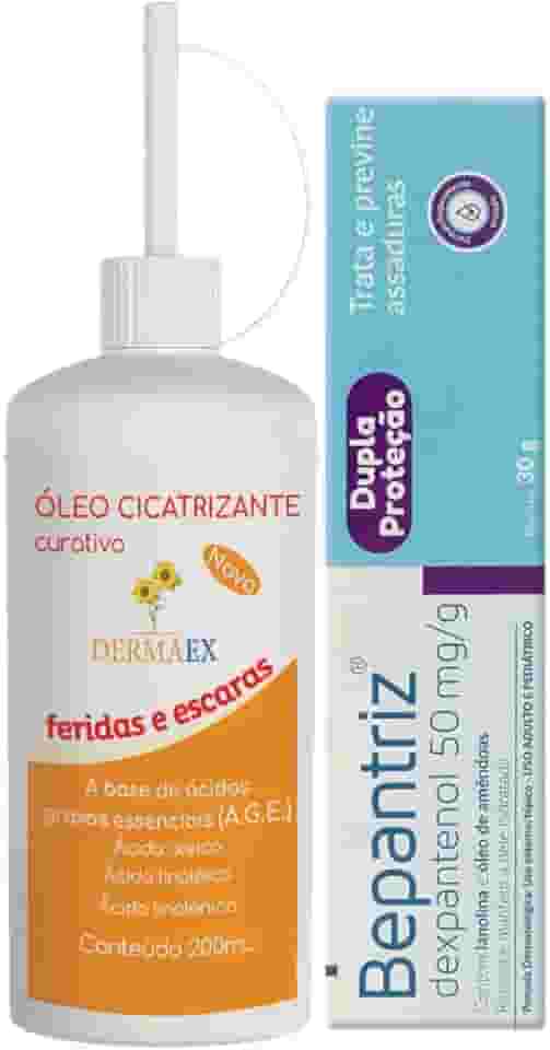 Kit Óleo de Girassol Dermaex 200ml + Pomada Bepantriz 30g