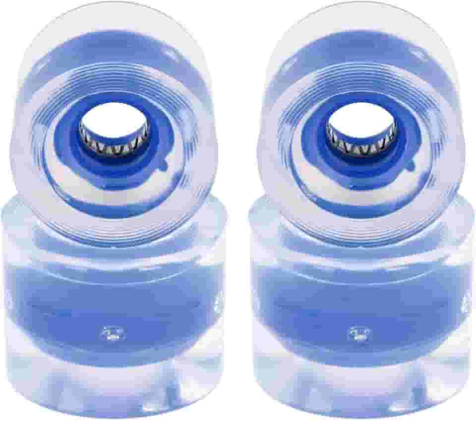Pacote com 4 rodas de skate longboard para crianças, rodas flash de 60 mm 78A, material PU, para andar de rua, skate elétrico, mini cruiser, rolamento ABEC-9, substituição - azul escuro