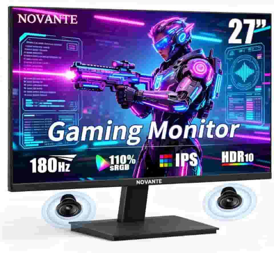 Monitor Gamer IPS 27 Polegadas, Full HD 1920x1080, 180Hz, HDR400, G-SYNC, Alto-falantes Embutidos, Entradas HDMI/DisplayPort/USB/3.5mm, Ângulo ajustável, Compatível com G-SYNC, Preto