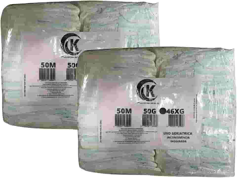 Kit com 2 Fralda Geriátrica Adulto Segunda Linha Com 50 Unidades Tamanho M G XG Incontinência Moderada (X-Grande)