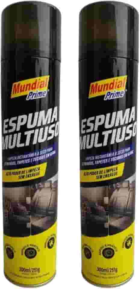 Espuma Multiuso higienização a seco Limpeza Instantânea Carros sofás Tapetes colchões 300ml Kit 2