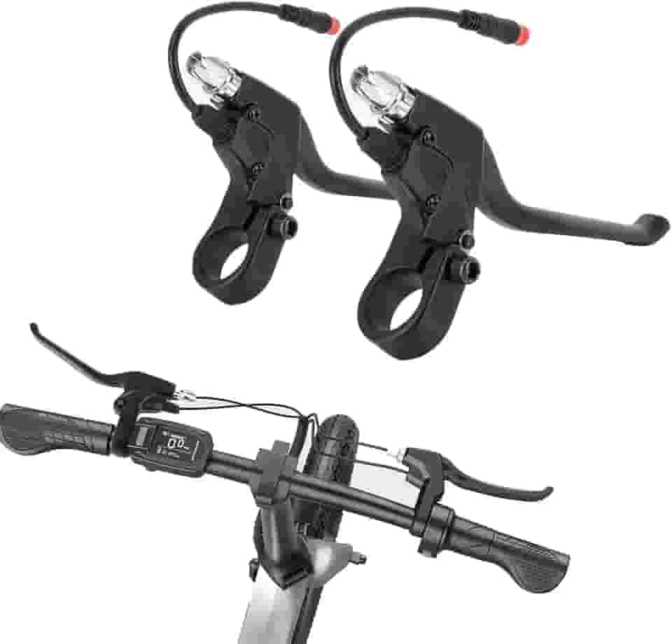 Alavanca de Freio para E-Bike 22MM - PSLER Manete de Freio para Bicicleta Elétrica com 2 Fios, Par Esquerdo e Direito, Peça de Substituição para Modelos Q20 e I9