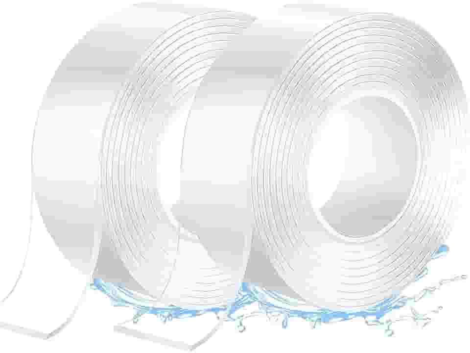 Kit 2 Rolos Super Fita Mágica Nano Adesiva Dupla Face Transparente Extra Forte Lavável 3M