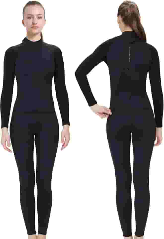 Women's Mens Full Wetsuit 2mm Neoprene Back Zipper Swimming Surfing Diving Snorkeling Wet Suits Cold Water Long Sleeve Thermal Swimsuit