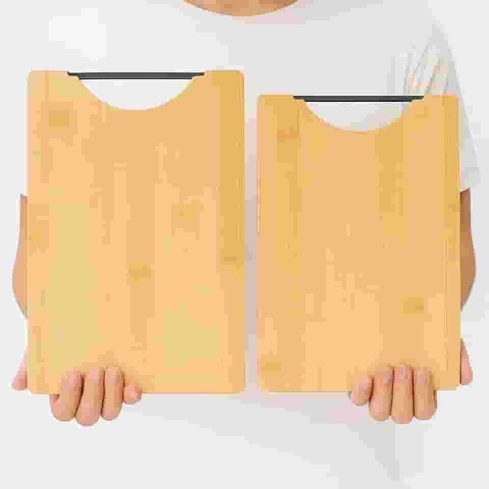 Conjunto de 2 Tábuas de Corte, com alça, Bambu Natural, Retangular