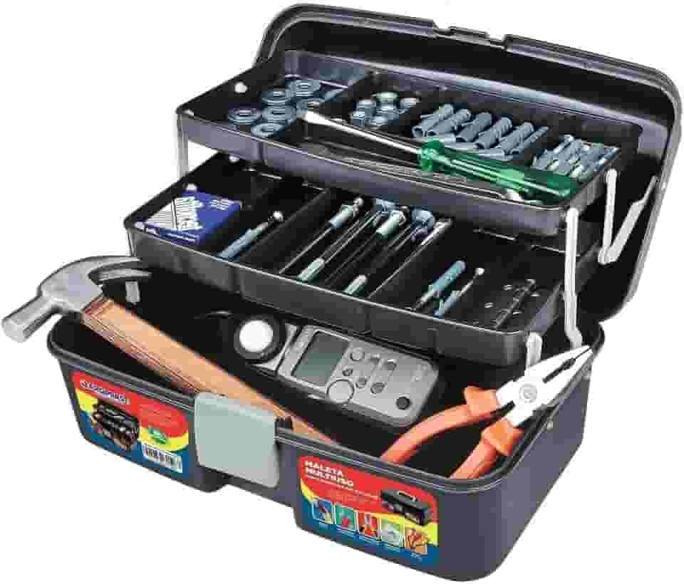 Maleta De Pesca 2 Bandejas Articuladas Preta Arqplast