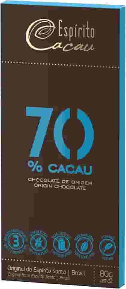 Chocolate 70% Cacau Vegano Espírito Cacau 80g