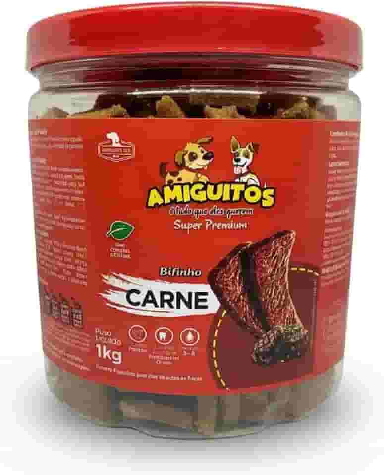 Petisco Para Cães Todas as Raças 1kg Amiguitos Pet Bifinho Premium (1kg, Carne)