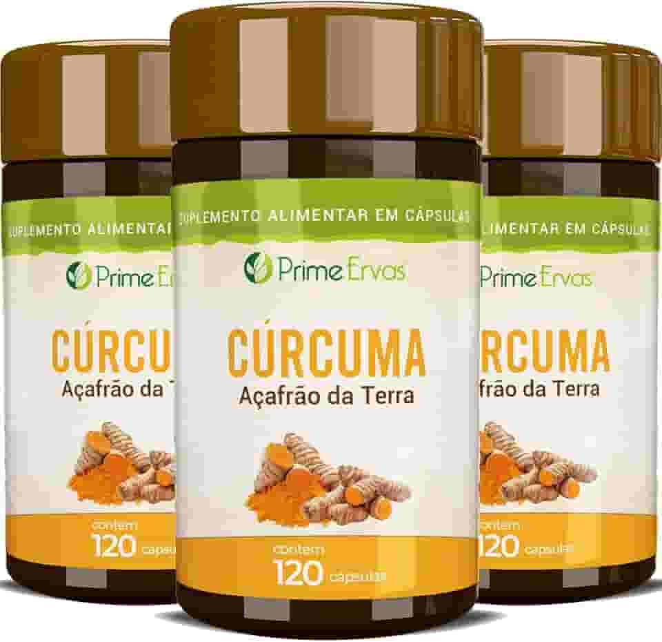 Kit 3x Curcumina Açafrão Da Terra 120 Cápsulas De 500mg