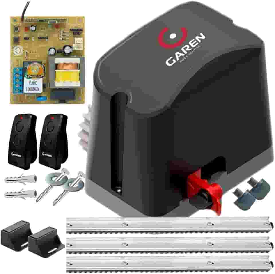 Kit Motor de Portão Deslizante De Correr Completo 2 Controles 3m Cremalheira (110, Volts)