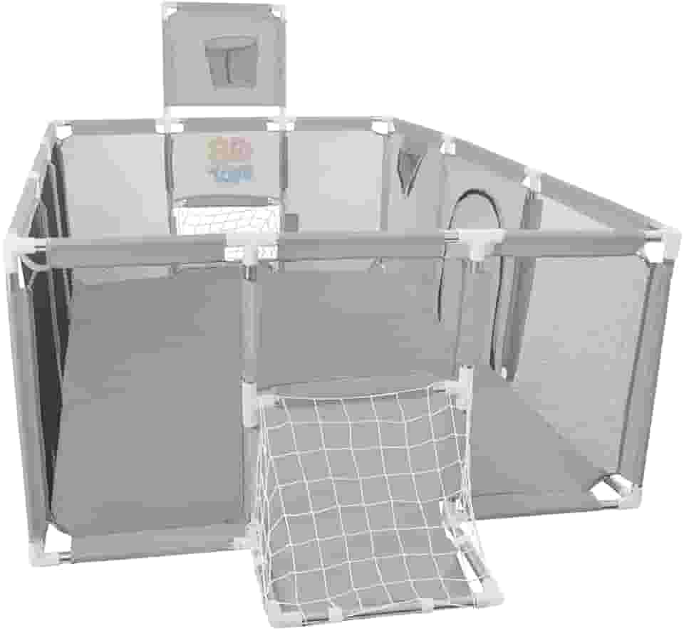Cercado Grande- Sport Infantil Chiqueirinho Portátil Para Bebê Criança (Cinza) - 8D Toys