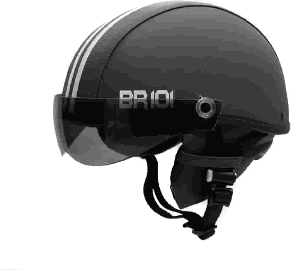 Capacete Coquinho Scooter Elétrica Bike Skate Patinete Br101 Premium Grafite Viseira Fume (G - VESTE 59/60)