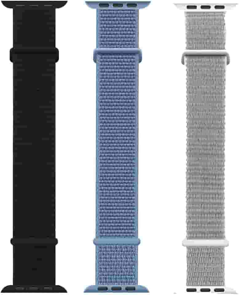 Kit 3 Pulseiras Esportiva de Nylon Estilo Loop Cores Vivas para Watch Series 7 8 9 e Ultra Ultra 2