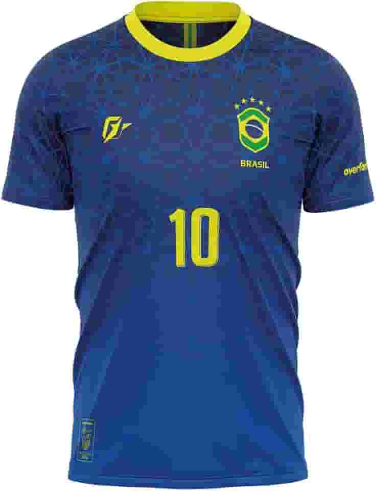 Camiseta Filtro UV Brasil Canarinho Azul Campeão
