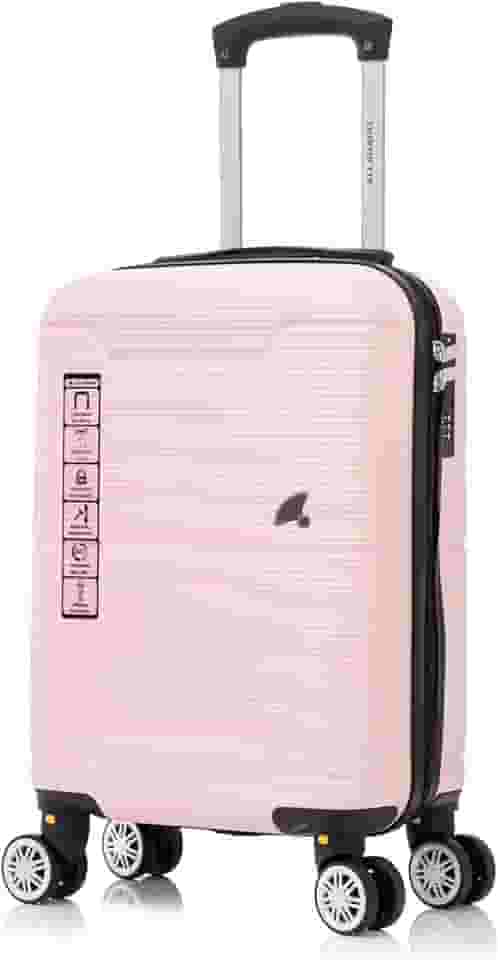 Mala de Bordo 8kg em ABS Rígido Padrão ANAC com Rodinhas 360 e Cadeado Numérico com Senha Verona 18 (Rosa)